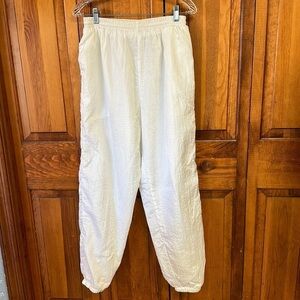 Warmup Track Pant Running/Joggers White Nylon Pullon Size L